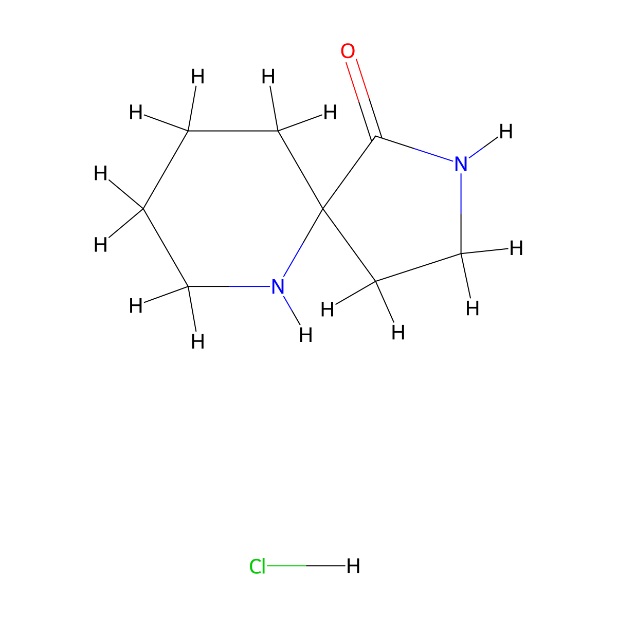 2,6-Diazaspiro(4.5)decan-1-one hydrochloride molecular structure, CAS 1203686-81-0