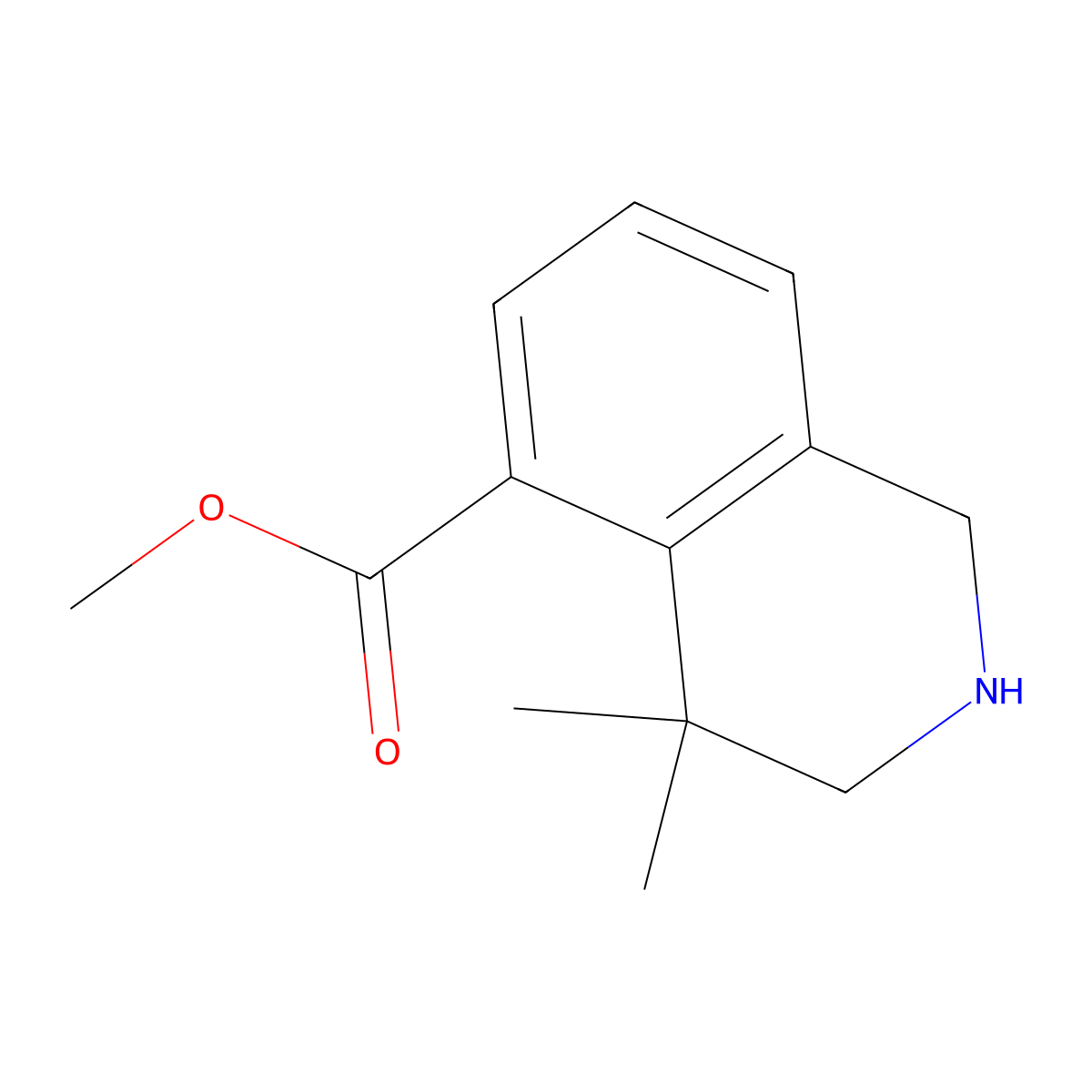 Methyl 4,4-dimethyl-1,2,3,4-tetrahydroisoquinoline-5-carboxylate molecular structure, CAS 1203686-88-7
