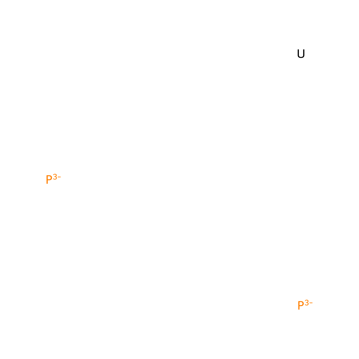 Uranium phosphide (U3P4) molecular structure, CAS 12037-84-2