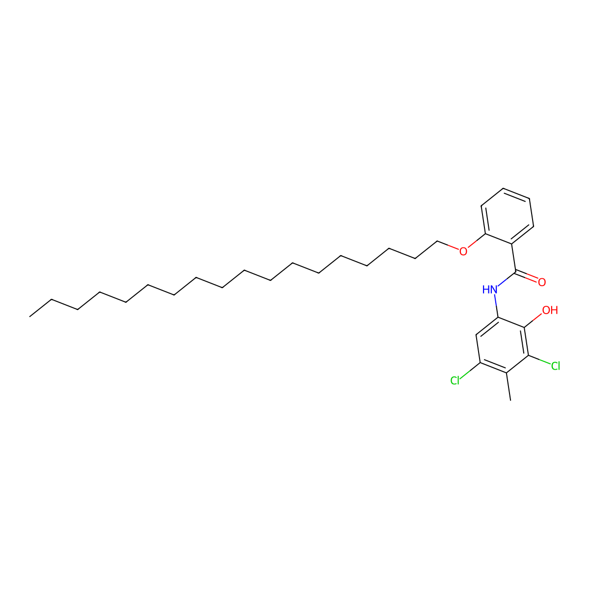 N-(3,5-dichloro-2-hydroxy-4-methylphenyl)-2-(octadecyloxy)benzamide molecular structure, CAS 120370-29-8