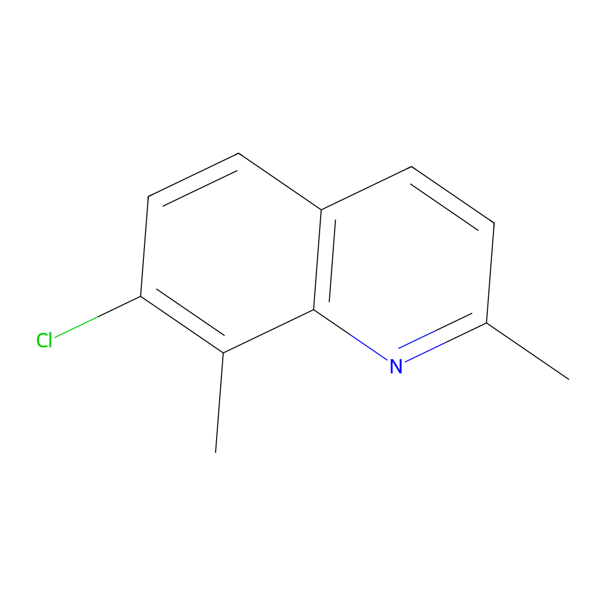 7-Chloro-2,8-dimethylquinoline molecular structure, CAS 120370-62-9