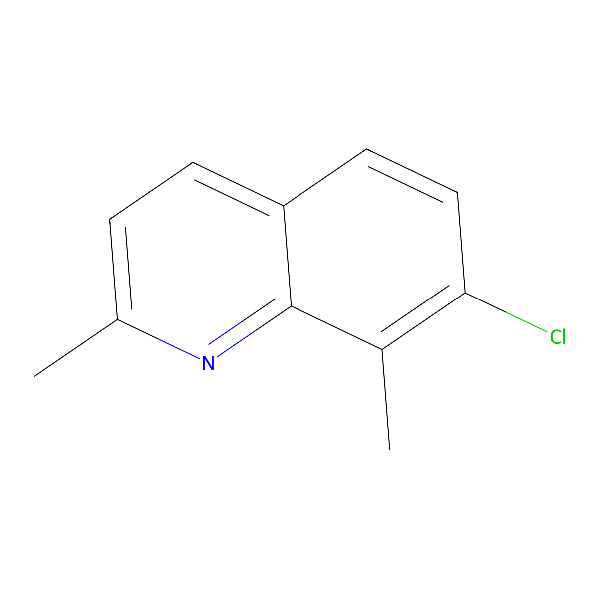 7-Chloro-2,8-dimethylquinoline molecular structure, CAS 120370-62-9