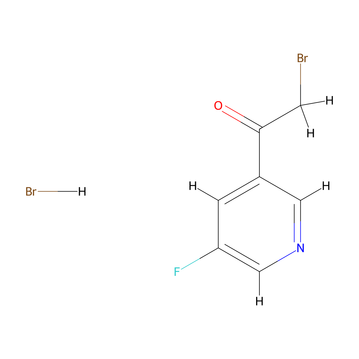 2-Bromo-1-(5-fluoropyridin-3-yl)ethan-1-one hydrobromide molecular structure, CAS 1203709-19-6