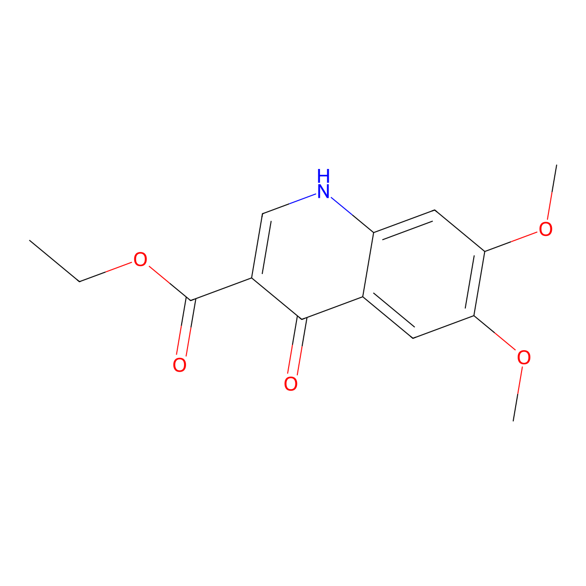 6,7-Dimethoxy-4-oxo-1,4-dihydro-quinoline-3-carboxylic acid ethyl ester molecular structure, CAS 120372-85-2