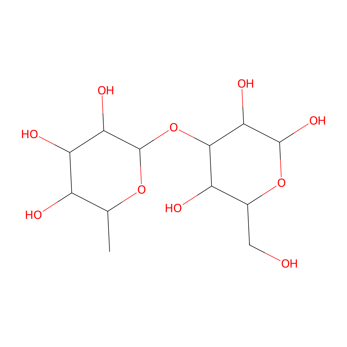 3-O-(6-Deoxy-beta-D-threo-hexopyranosyl)-L-erythro-hexopyranose molecular structure, CAS 120375-11-3