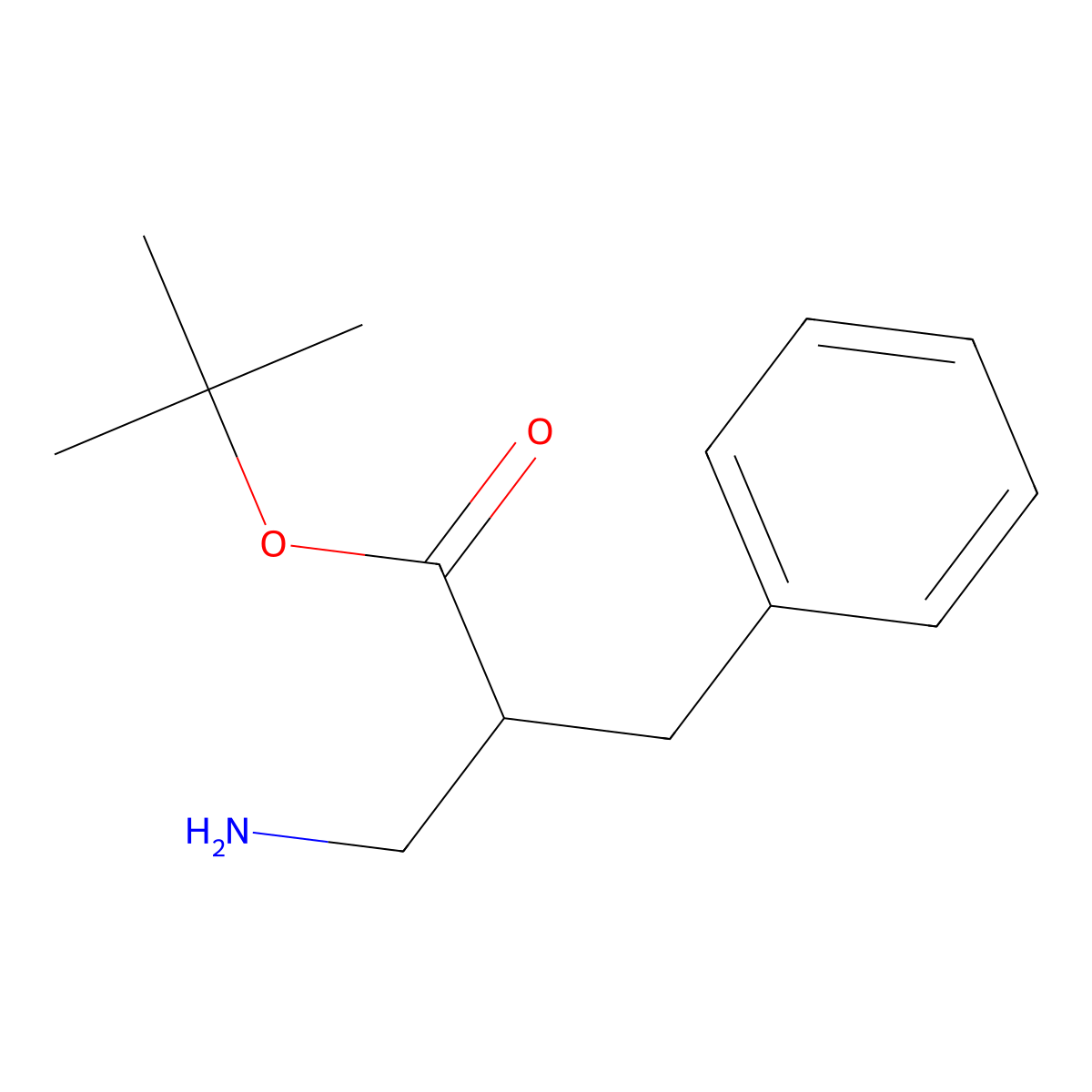 Tert-butyl 3-amino-2-benzylpropanoate molecular structure, CAS 120378-13-4