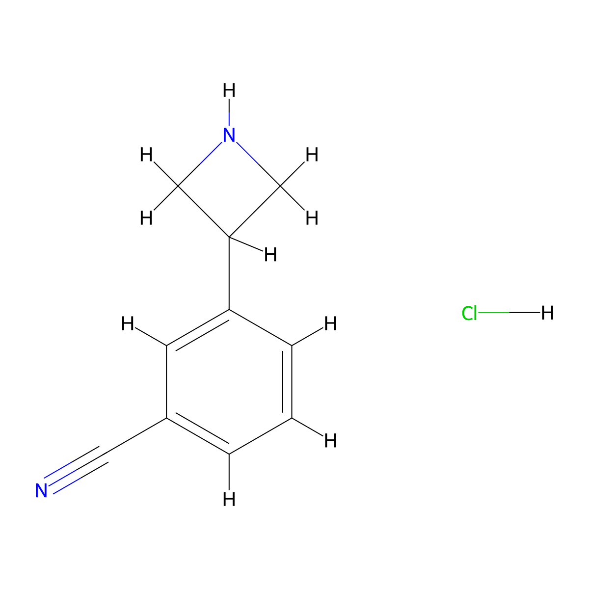 3-(Azetidin-3-yl)benzonitrile hydrochloride molecular structure, CAS 1203796-57-9