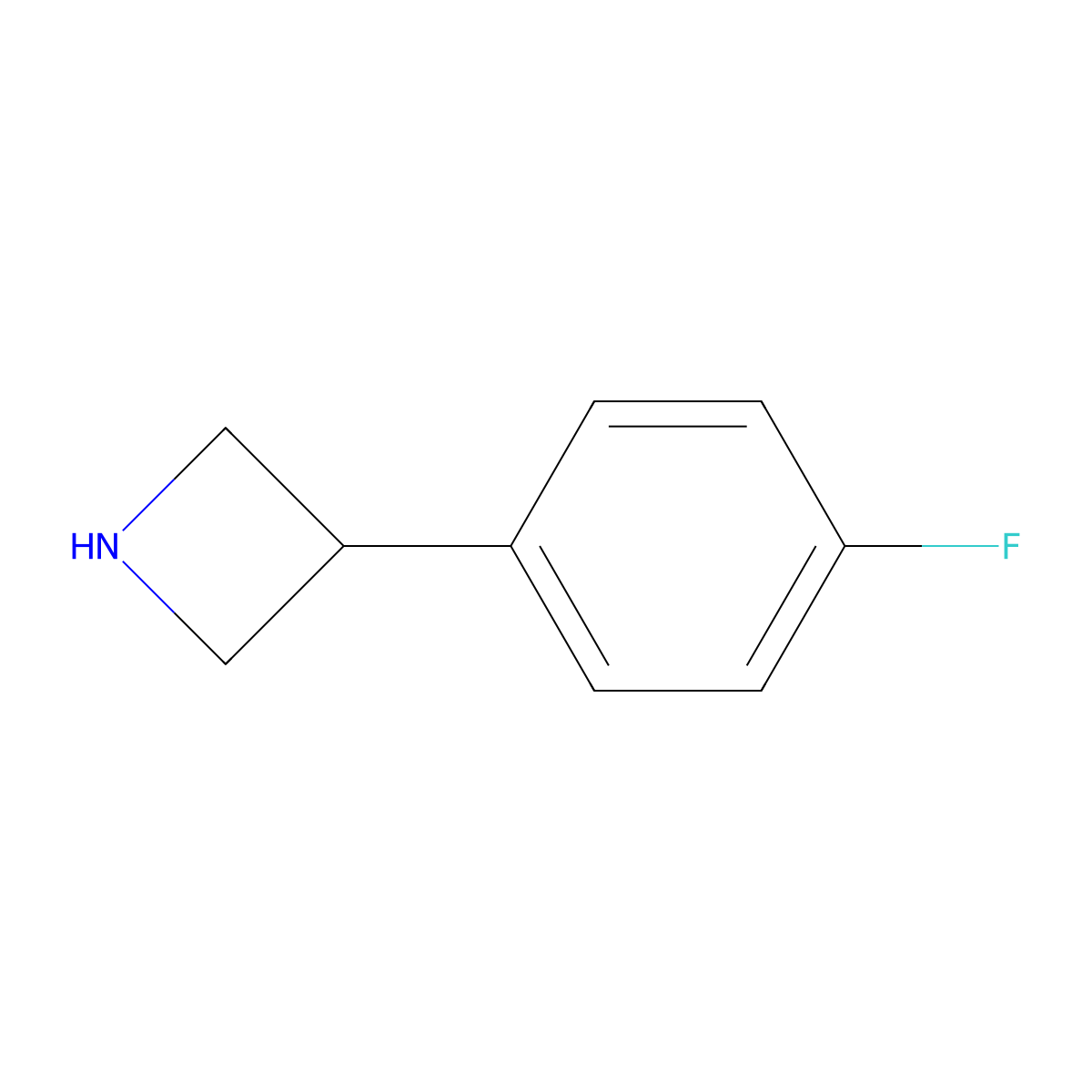 3-(4-Fluorophenyl)azetidine molecular structure, CAS 1203796-58-0