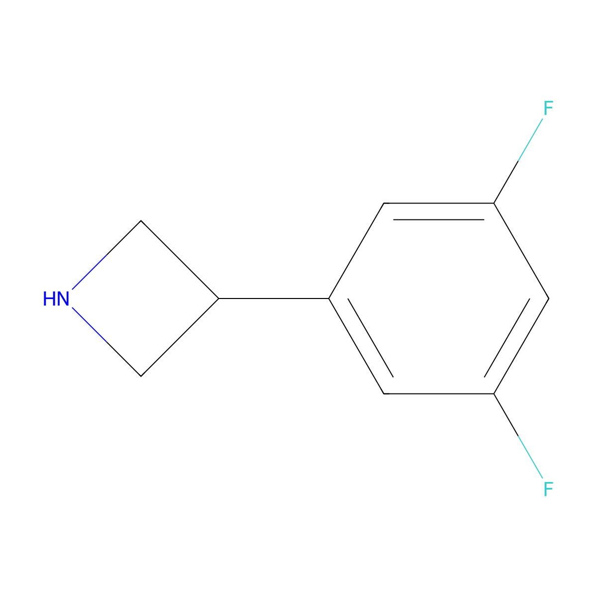 3-(3,5-Difluorophenyl)azetidine molecular structure, CAS 1203796-99-9