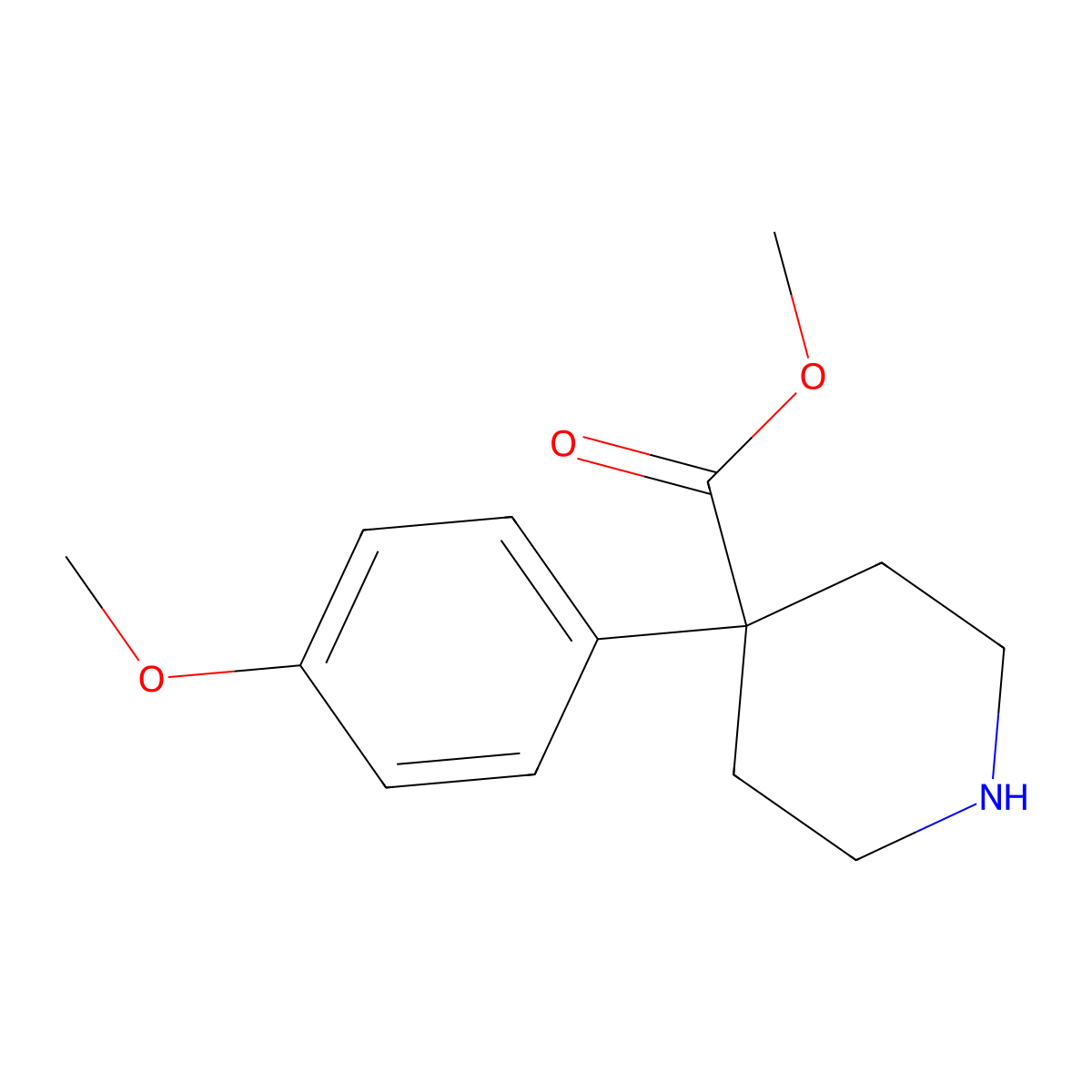 Methyl 4-(4-methoxyphenyl)piperidine-4-carboxylate molecular structure, CAS 1203797-25-4