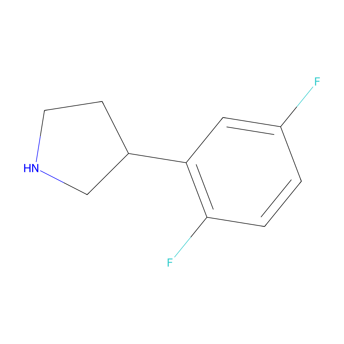 3-(2,5-Difluorophenyl)pyrrolidine molecular structure, CAS 1203797-48-1