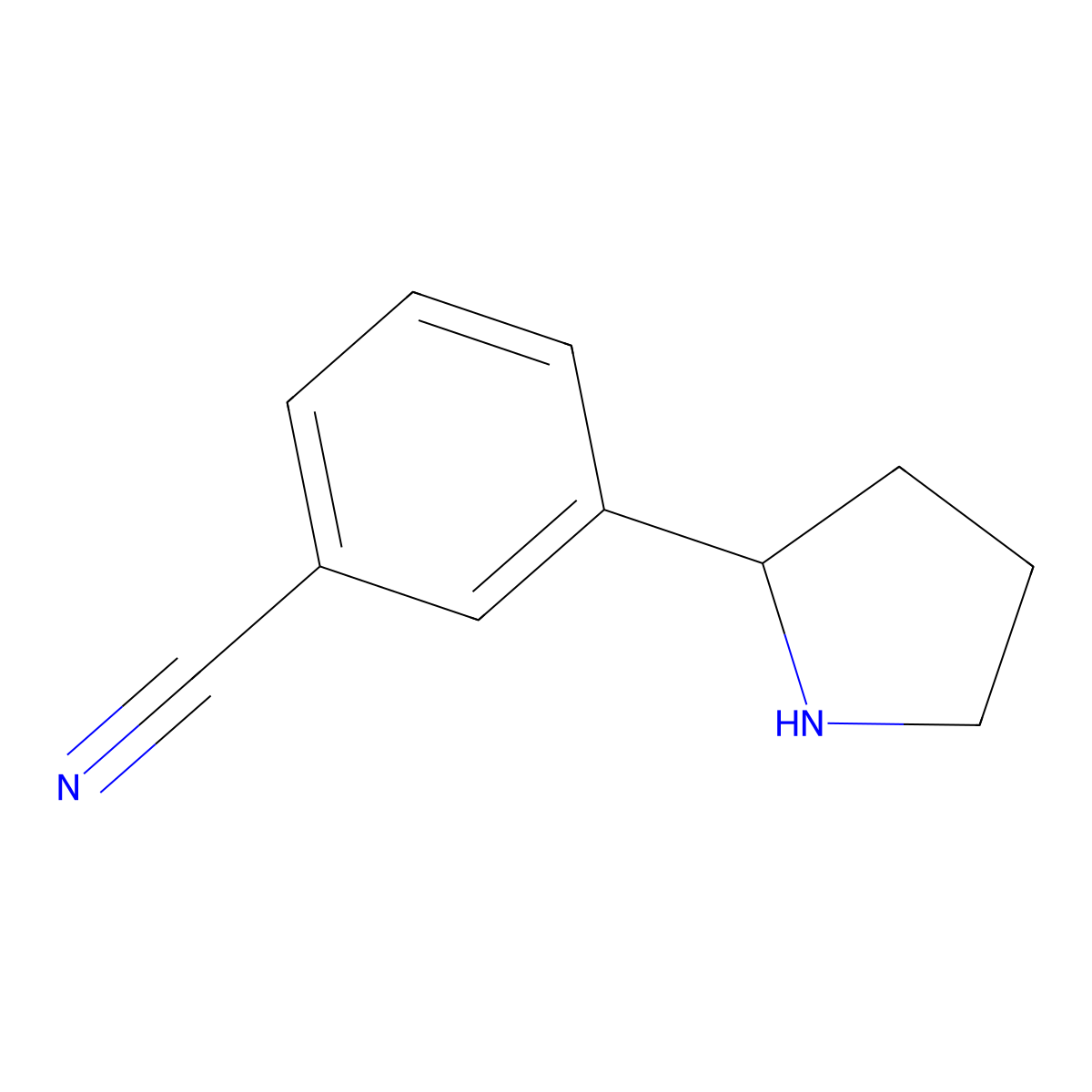 3-(2-Pyrrolidinyl)benzonitrile molecular structure, CAS 1203797-58-3