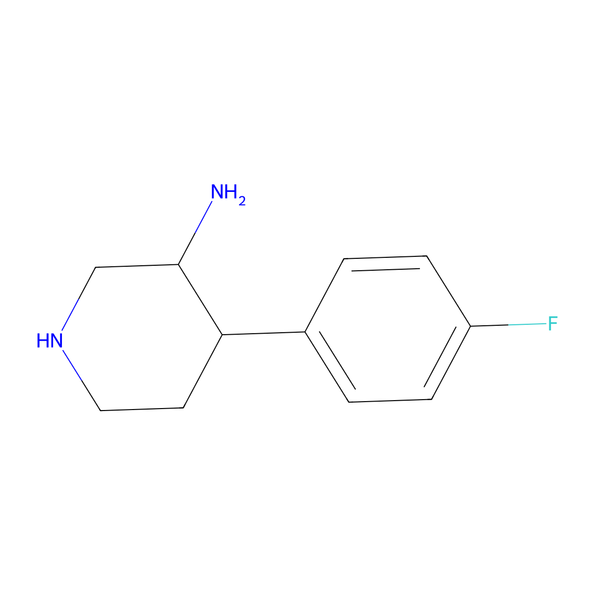 4-(4-Fluorophenyl)piperidin-3-amine molecular structure, CAS 1203797-83-4