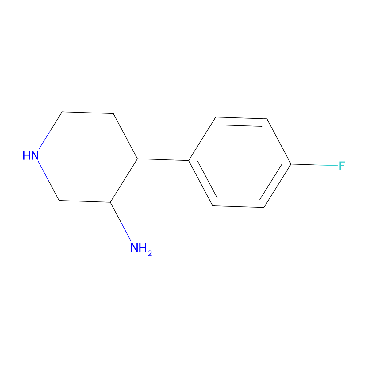 4-(4-Fluorophenyl)piperidin-3-amine molecular structure, CAS 1203797-83-4
