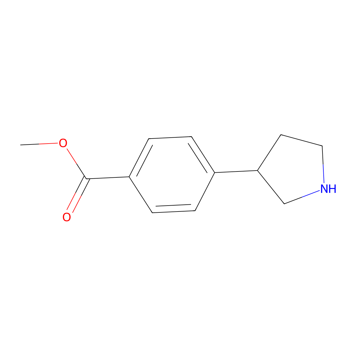 Methyl 4-(pyrrolidin-3-yl)benzoate molecular structure, CAS 1203797-98-1