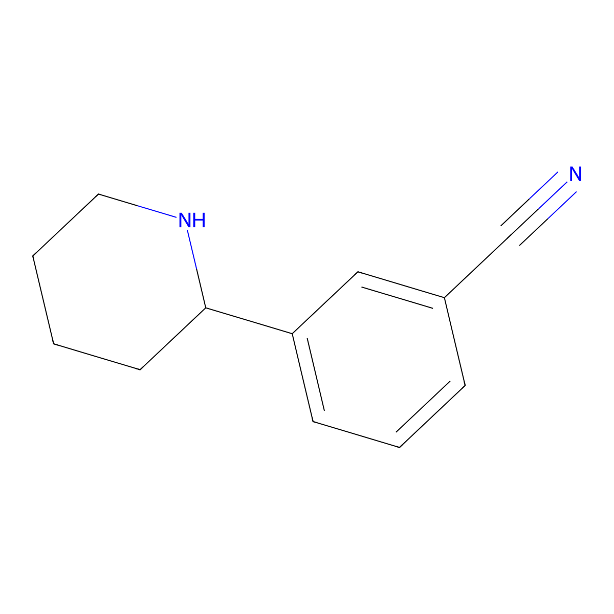 3-(Piperidin-2-yl)benzonitrile molecular structure, CAS 1203798-00-8