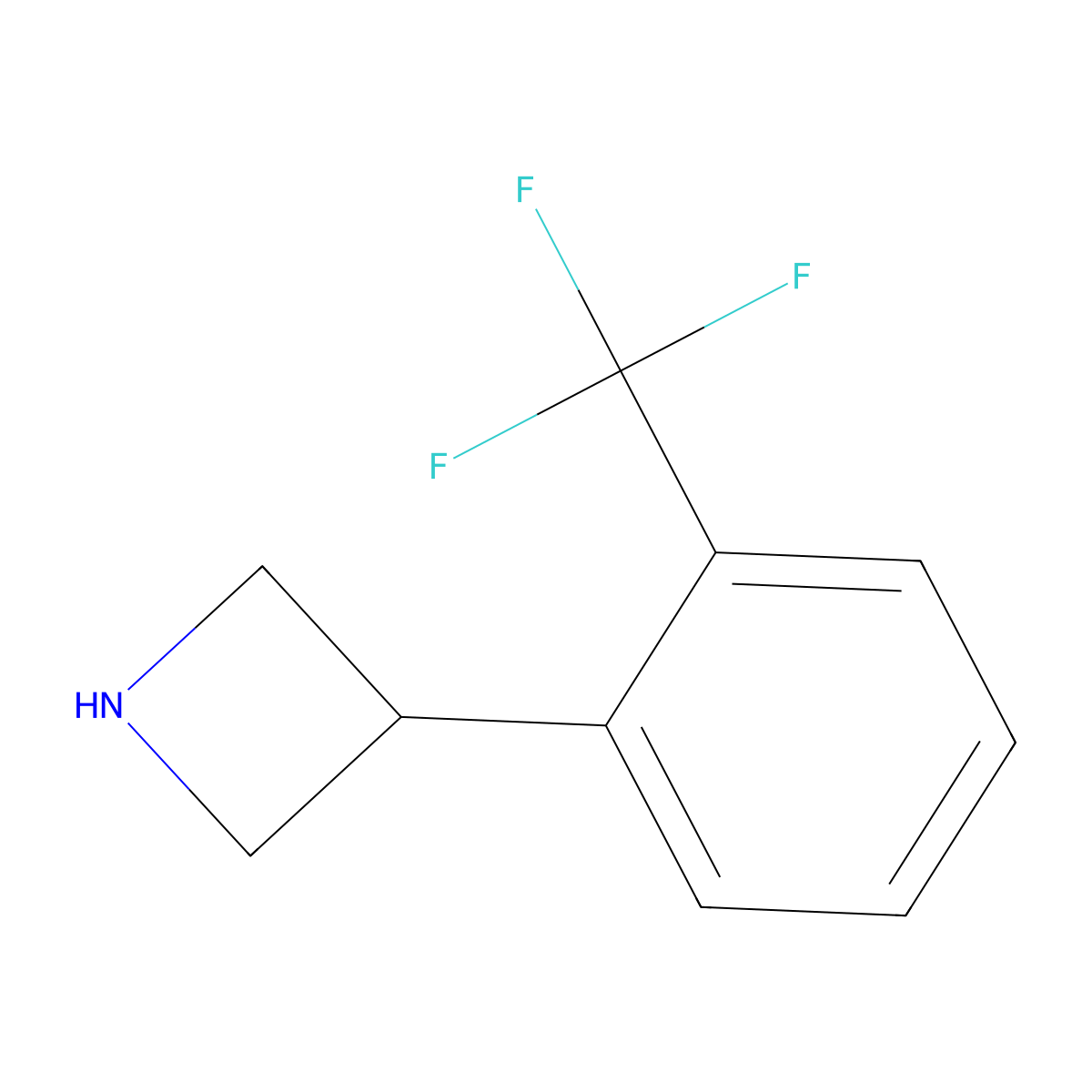 3-[2-(Trifluoromethyl)phenyl]azetidine molecular structure, CAS 1203798-63-3