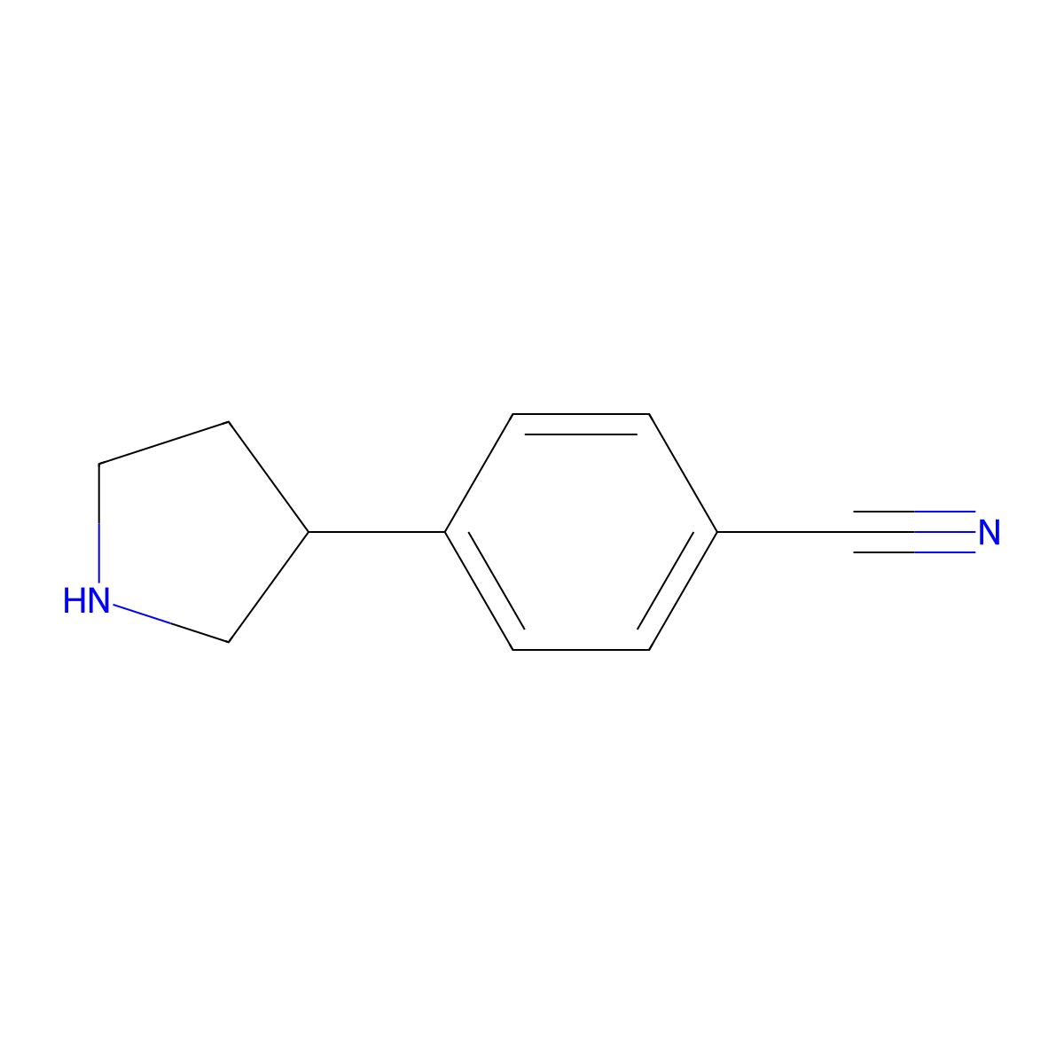 4-(Pyrrolidin-3-YL)benzonitrile molecular structure, CAS 1203798-71-3