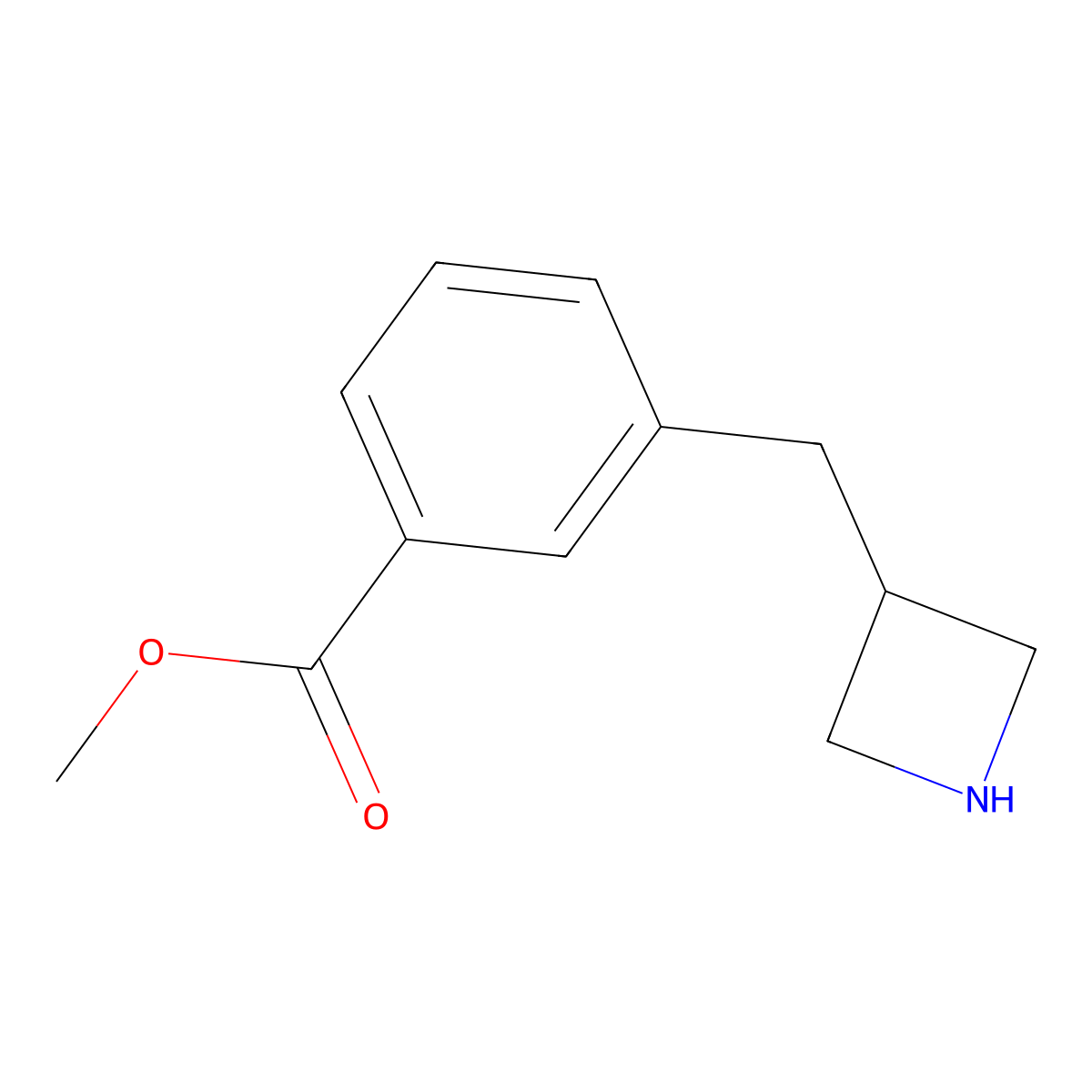 Methyl 3-[(azetidin-3-yl)methyl]benzoate molecular structure, CAS 1203798-75-7