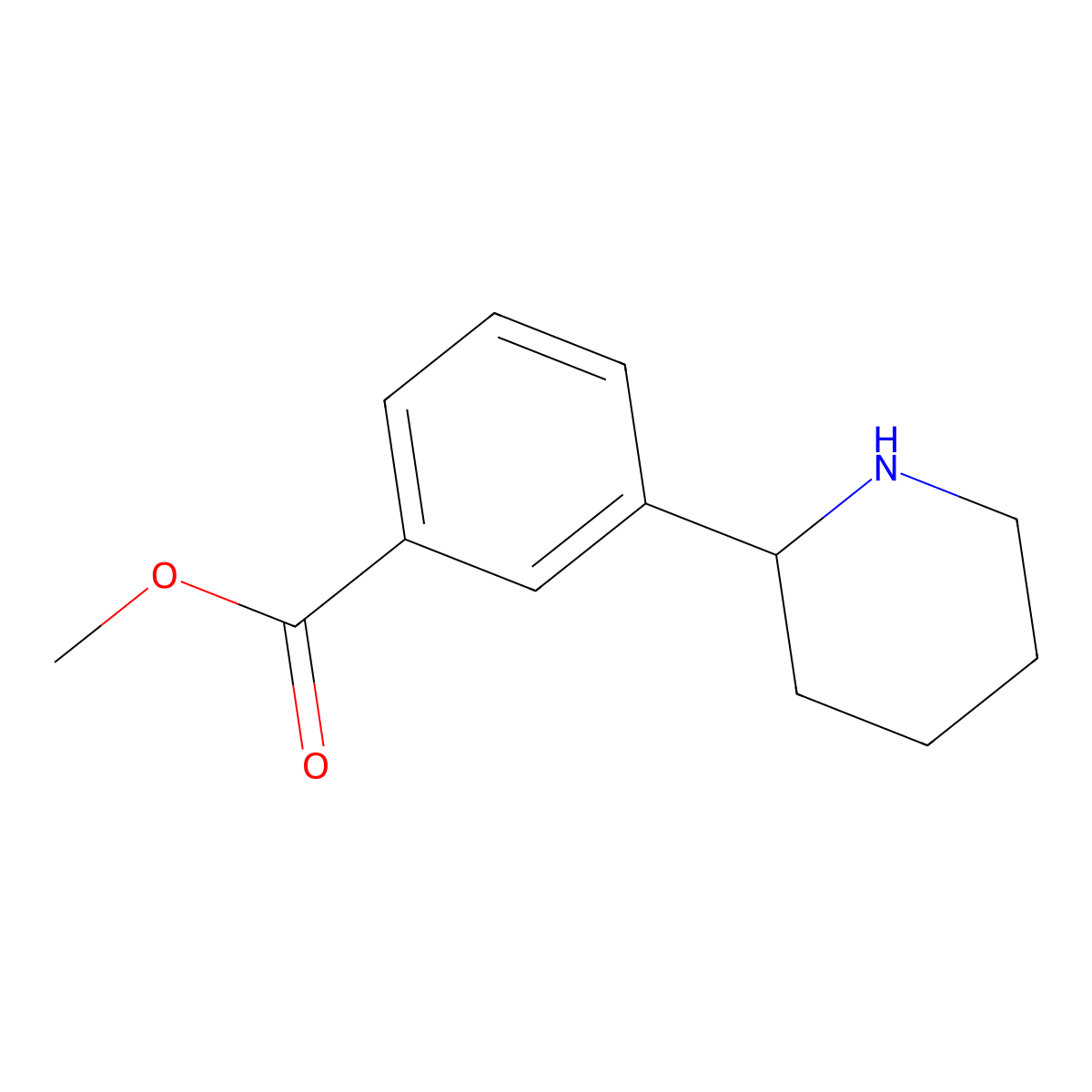 Methyl 3-(piperidin-2-yl)benzoate molecular structure, CAS 1203798-76-8