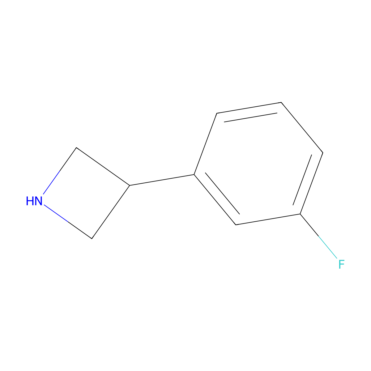 3-(3-Fluorophenyl)azetidine molecular structure, CAS 1203798-80-4