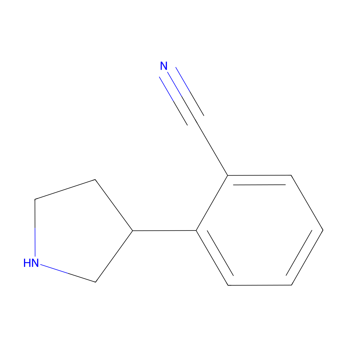 2-(Pyrrolidin-3-yl)benzonitrile molecular structure, CAS 1203799-21-6