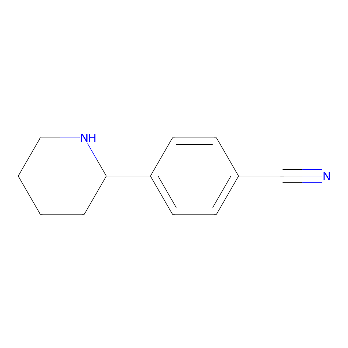 4-(Piperidin-2-yl)benzonitrile molecular structure, CAS 1203799-24-9