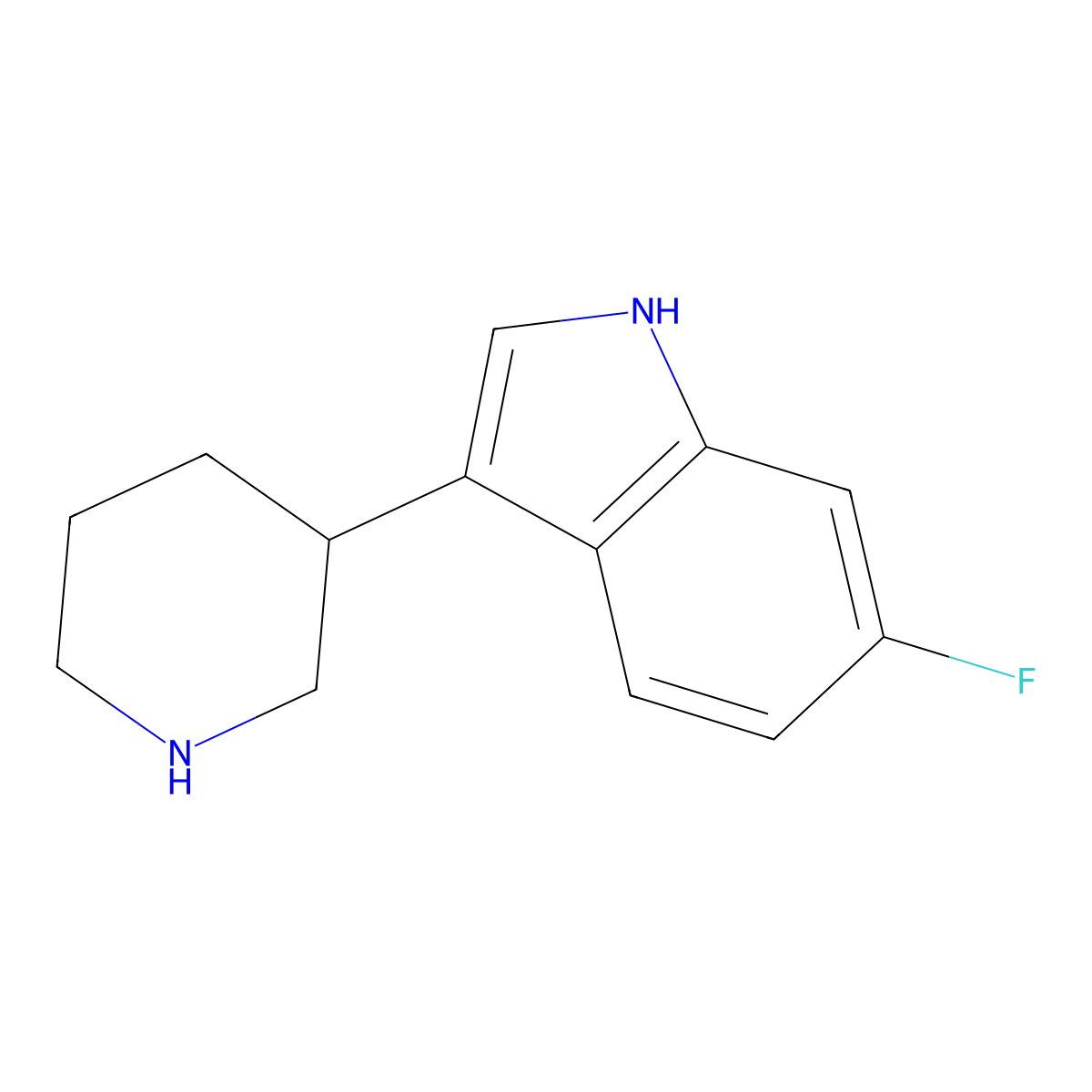 6-Fluoro-3-(piperidin-3-yl)-1H-indole molecular structure, CAS 1203799-36-3