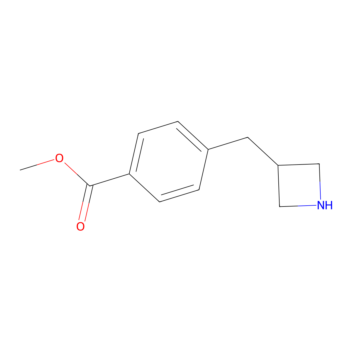 Methyl 4-[(azetidin-3-yl)methyl]benzoate molecular structure, CAS 1203799-80-7