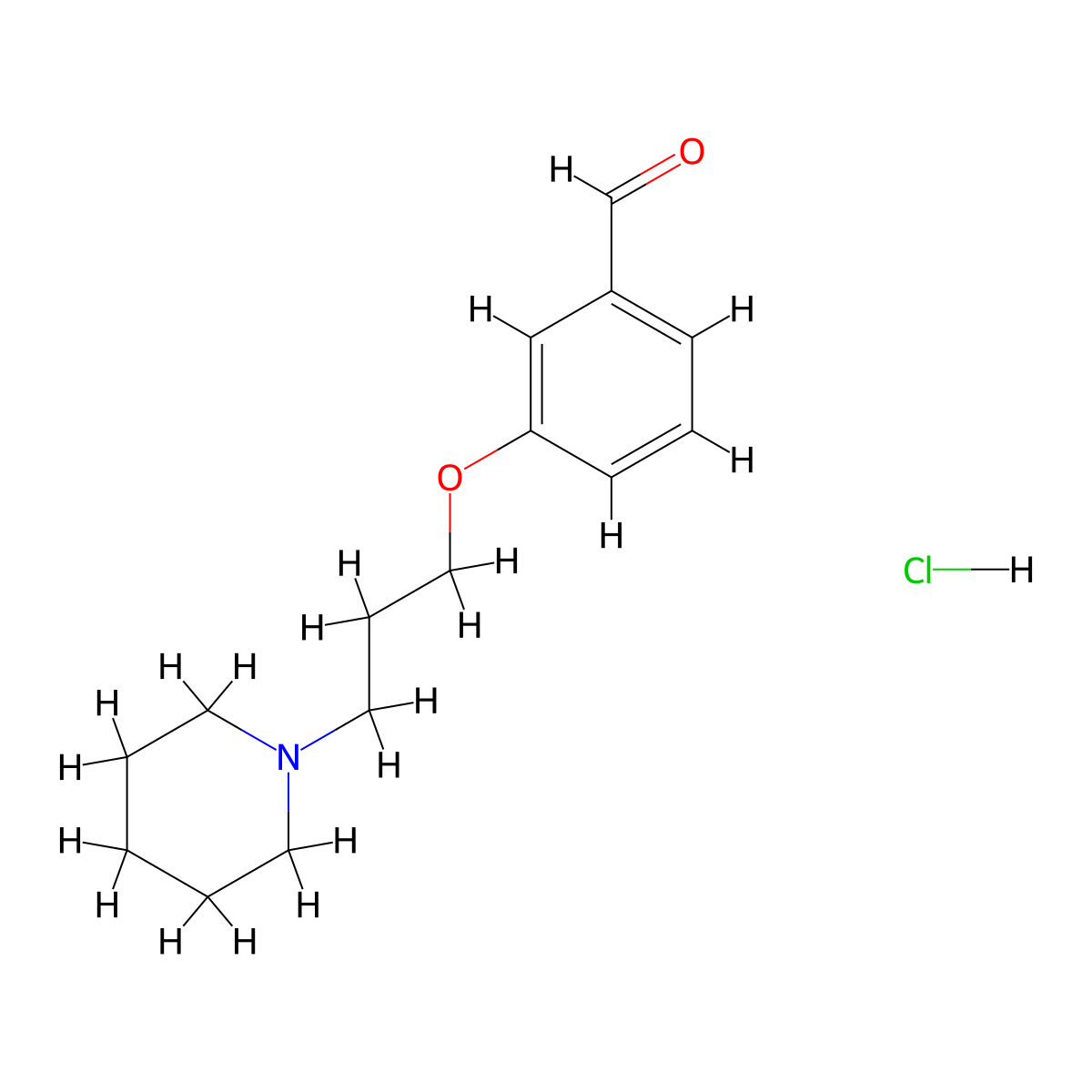 3-[3-(1-Piperidinyl)propoxy]benzaldehyde hydrochloride molecular structure, CAS 1203800-30-9