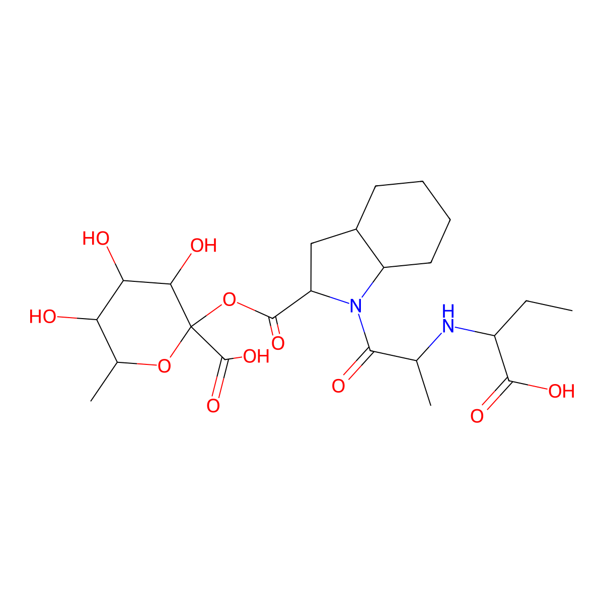 Perindoprilat glucuronide molecular structure, CAS 120381-56-8