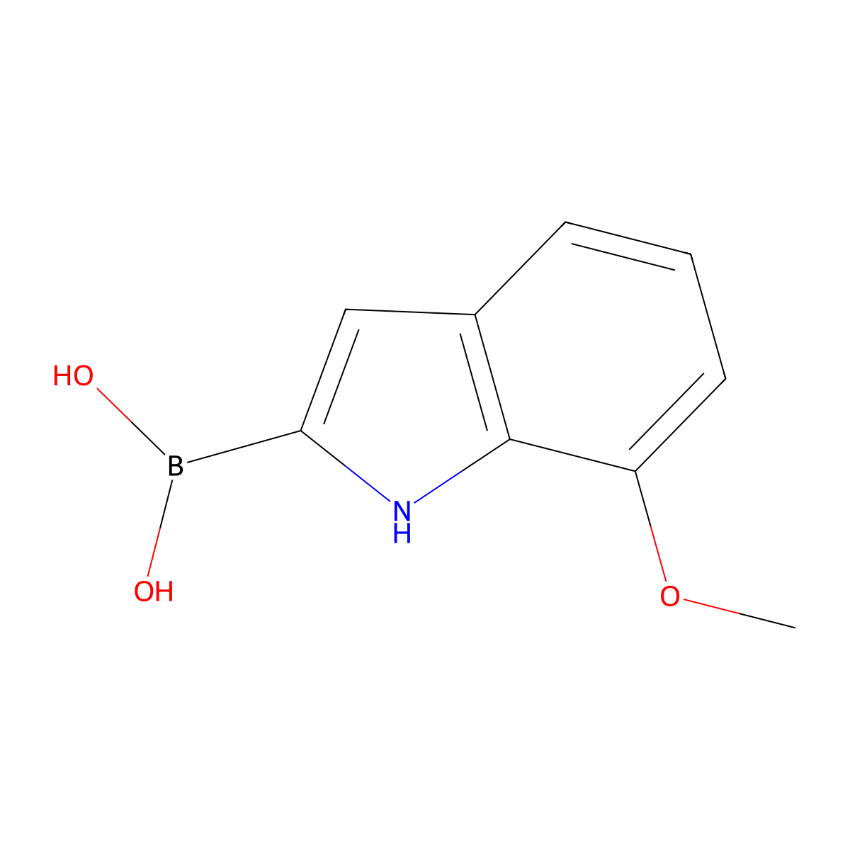 (7-methoxy-1H-indol-2-yl)boronic acid molecular structure, CAS 1203844-16-9