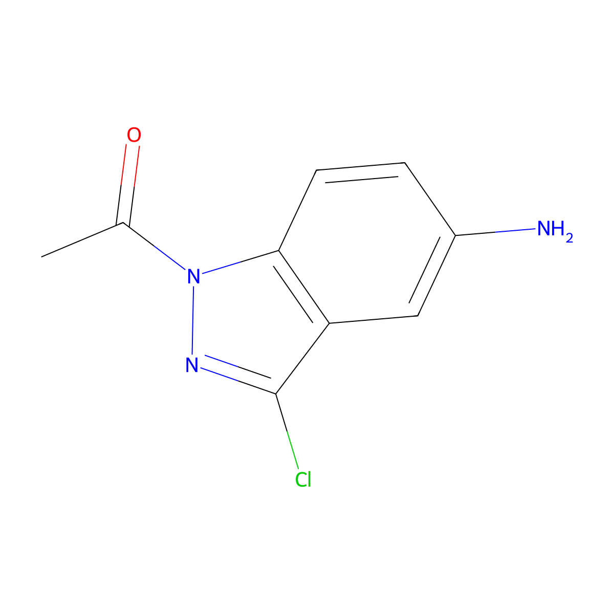 1-(5-amino-3-chloro-1H-indazol-1-yl)-1-ethanone molecular structure, CAS 1203897-92-0