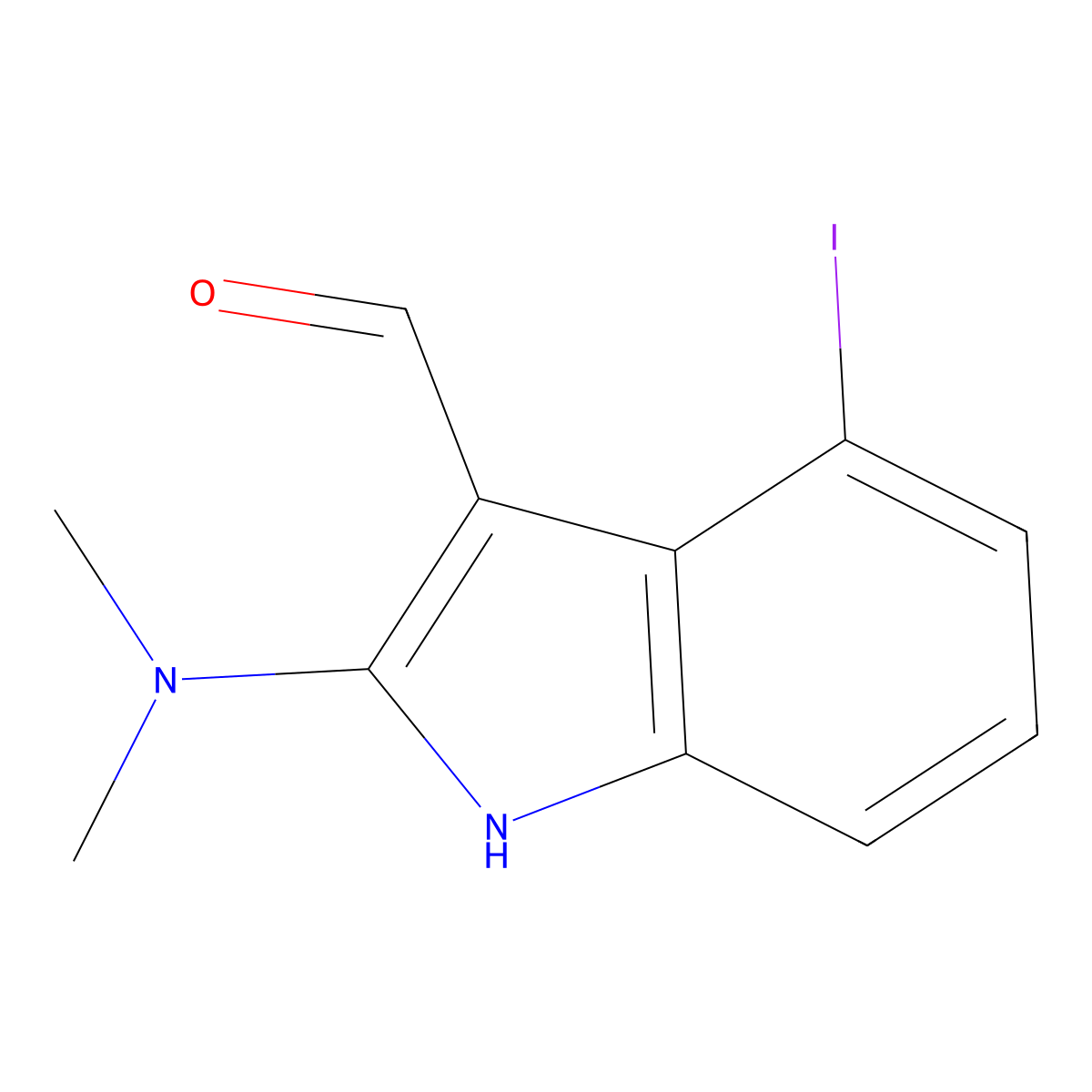 2-(dimethylamino)-4-iodo-1H-indole-3-carbaldehyde molecular structure, CAS 1203897-96-4