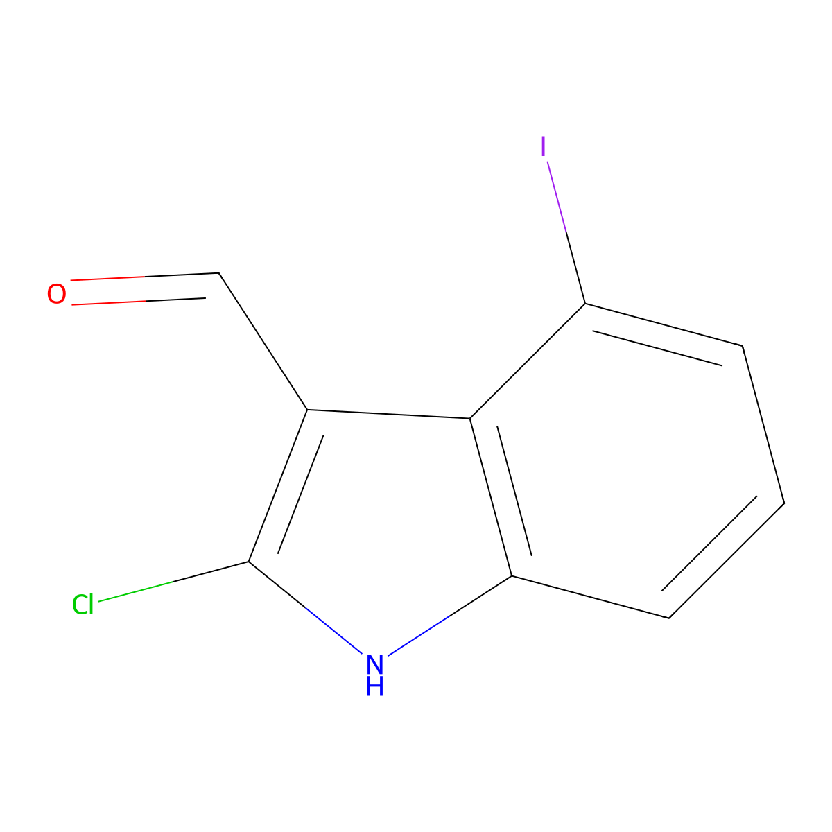 2-Chloro-4-iodo-1H-indole-3-carbaldehyde molecular structure, CAS 1203898-06-9