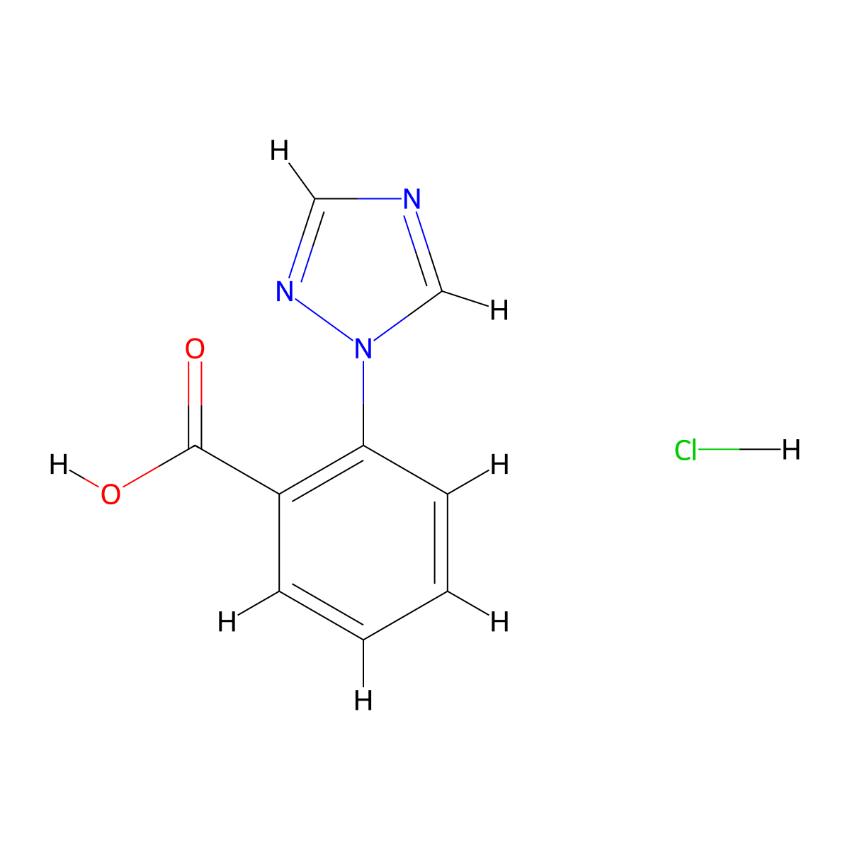 2-(1H-1,2,4-Triazol-1-yl)benzoic acid hydrochloride molecular structure, CAS 1203898-11-6