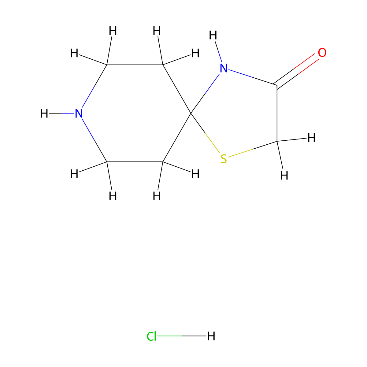1-Thia-4,8-diazaspiro[4.5]decan-3-one hydrochloride molecular structure, CAS 1203898-18-3