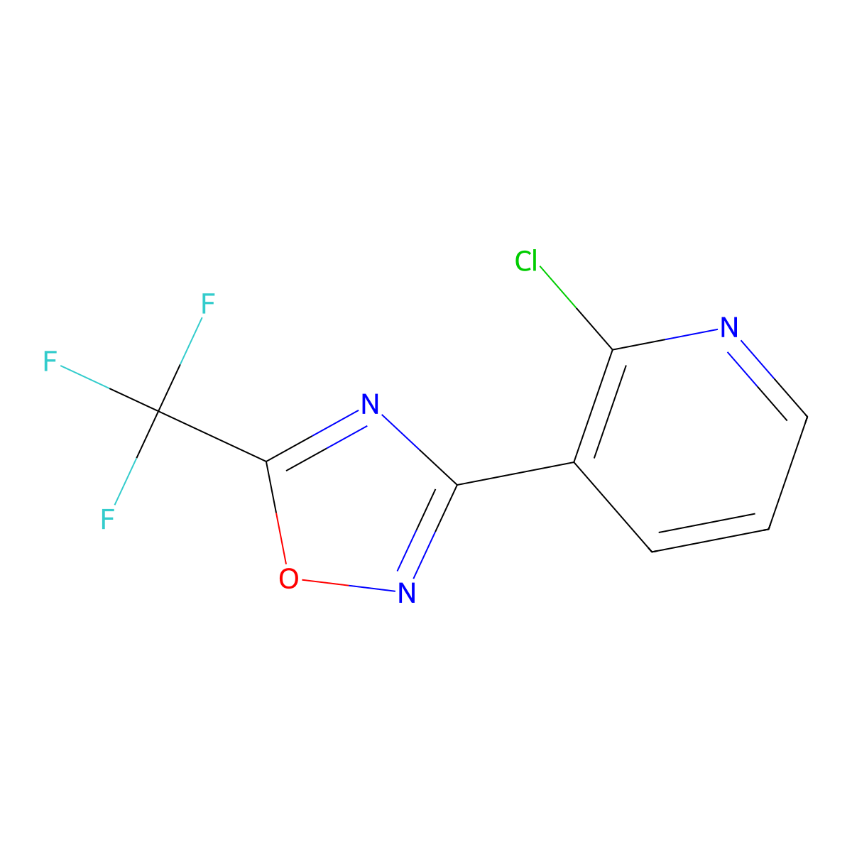2-Chloro-3-[5-(trifluoromethyl)-1,2,4-oxadiazol-3-yl]pyridine molecular structure, CAS 1203898-23-0