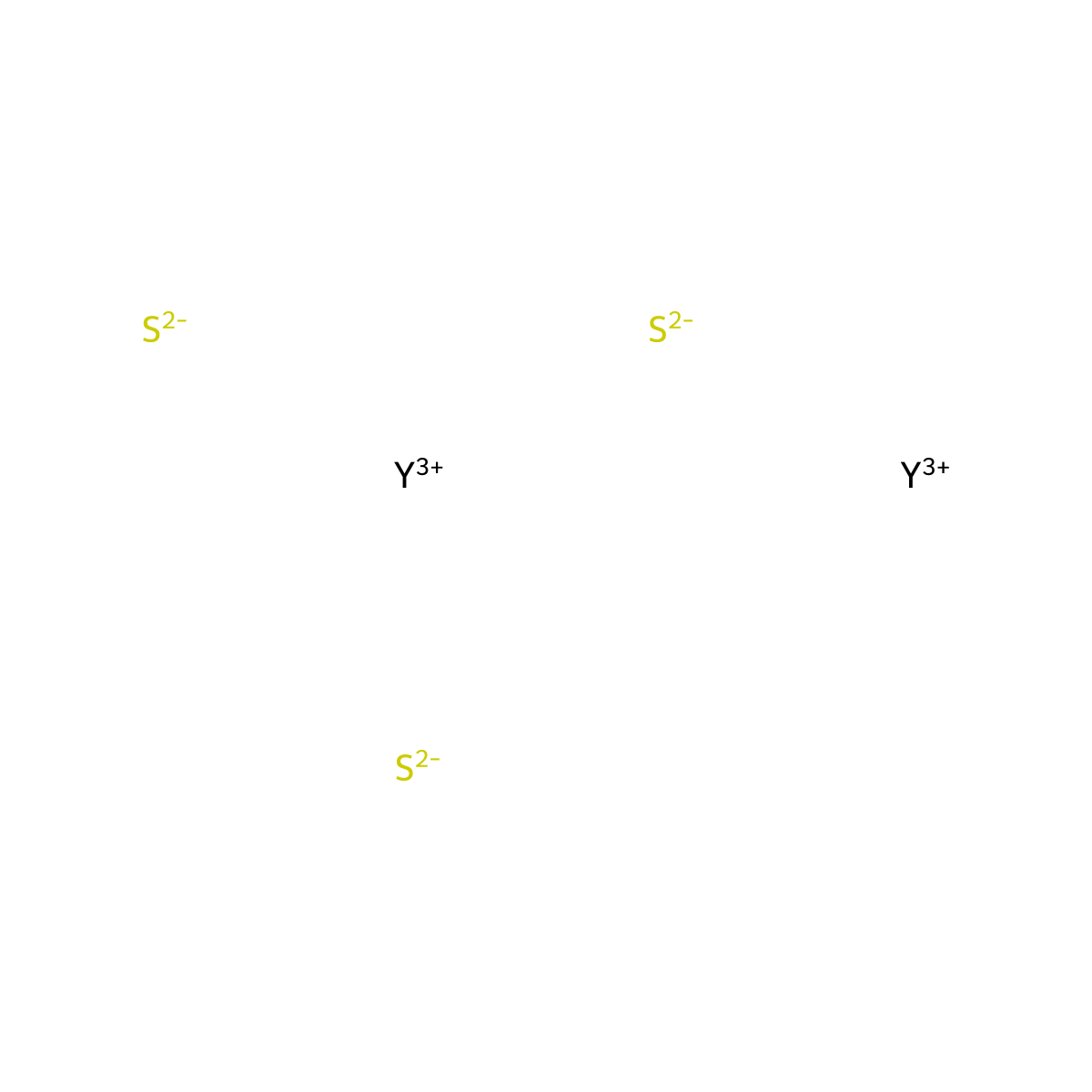 Yttrium sulfide (Y2S3) molecular structure, CAS 12039-19-9