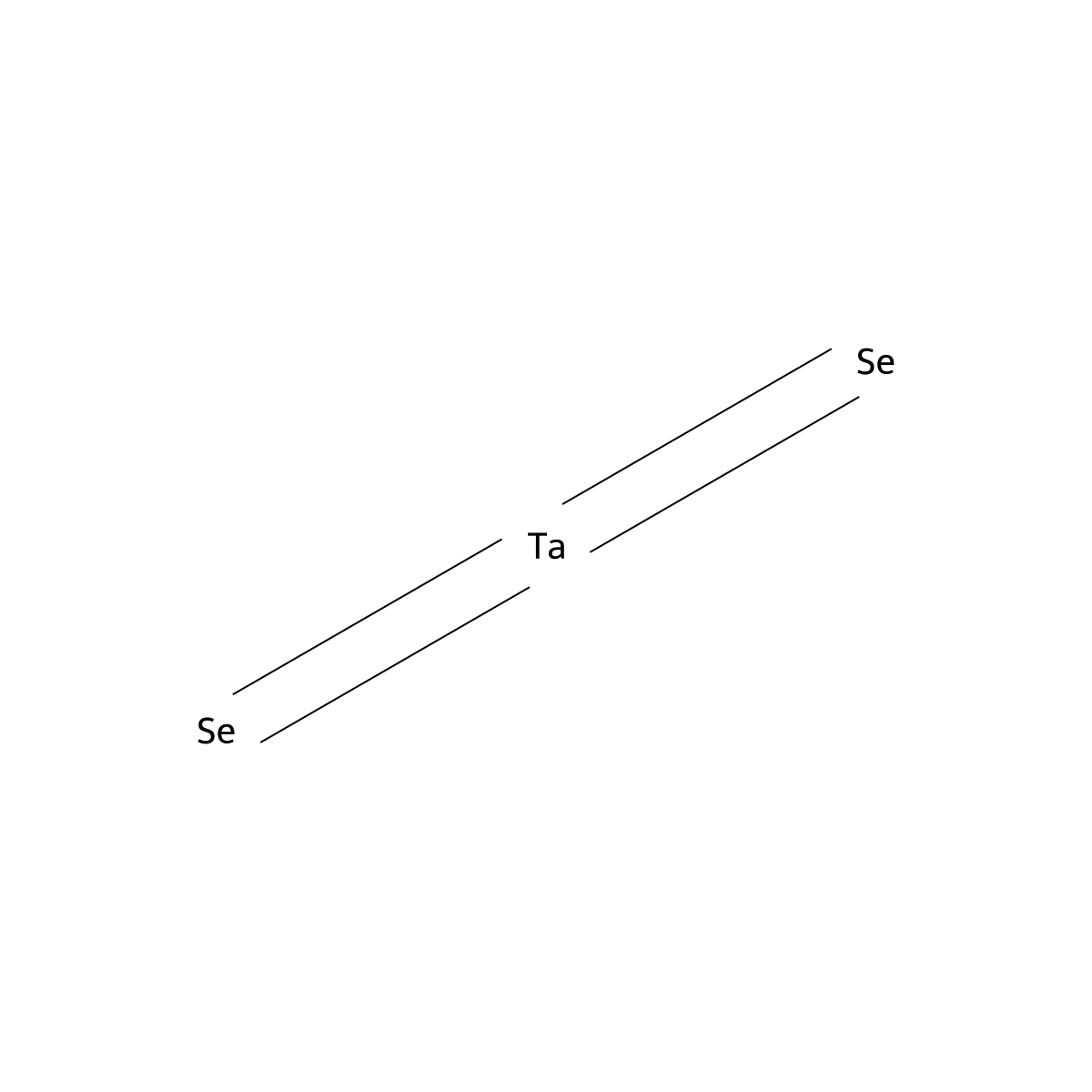 Tantalum selenide (TaSe2) molecular structure, CAS 12039-55-3