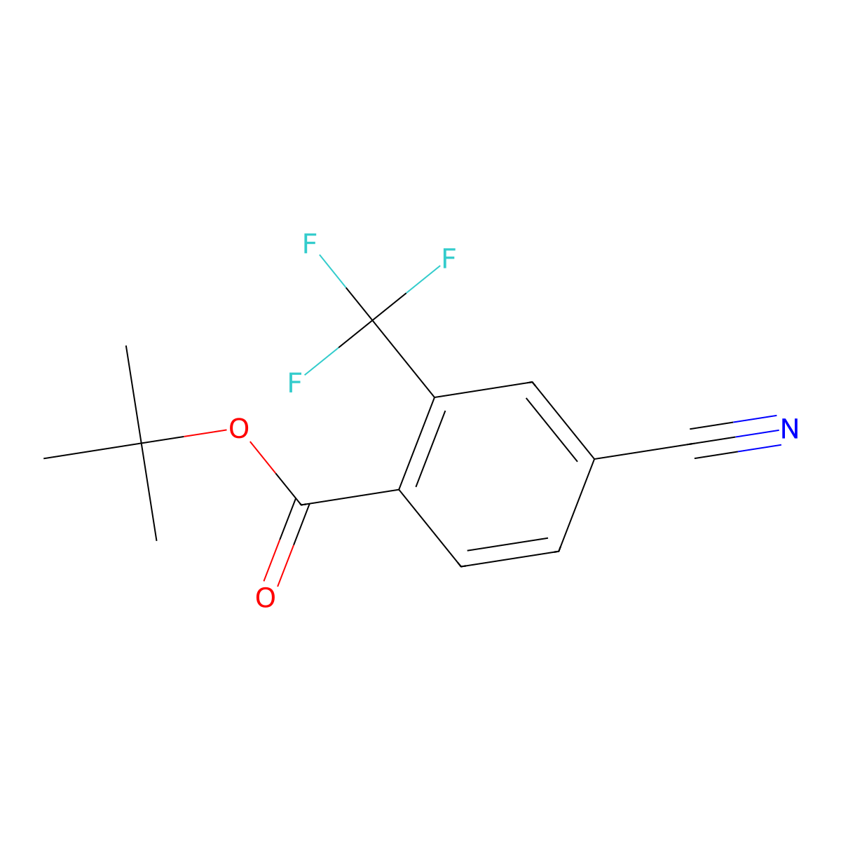 Tert-butyl 4-cyano-2-(trifluoromethyl)benzoate molecular structure, CAS 1203952-56-0