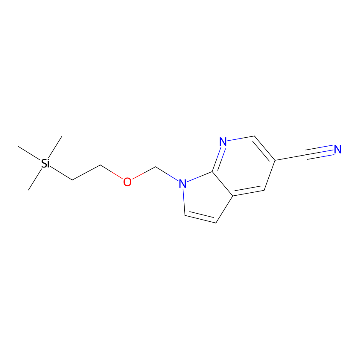 1-((2-(Trimethylsilyl)ethoxy)methyl)-1H-pyrrolo[2,3-b]pyridine-5-carbonitrile molecular structure, CAS 1203953-27-8