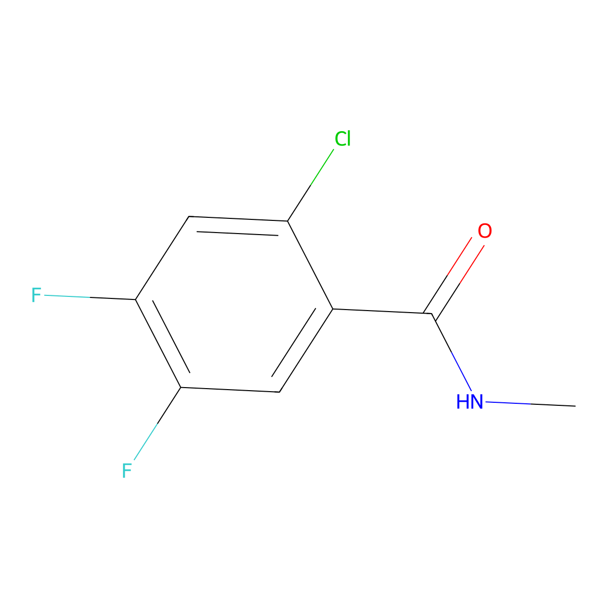 2-chloro-4,5-difluoro-N-methylbenzamide molecular structure, CAS 1203954-80-6