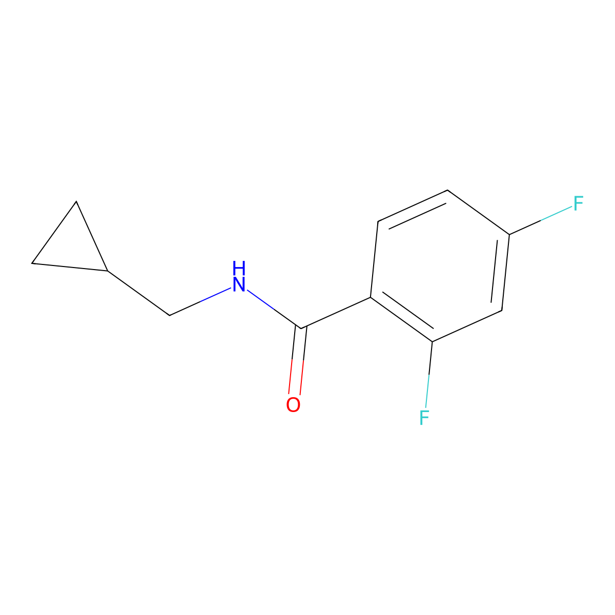 N-(cyclopropylmethyl)-2,4-difluorobenzamide molecular structure, CAS 1203954-84-0