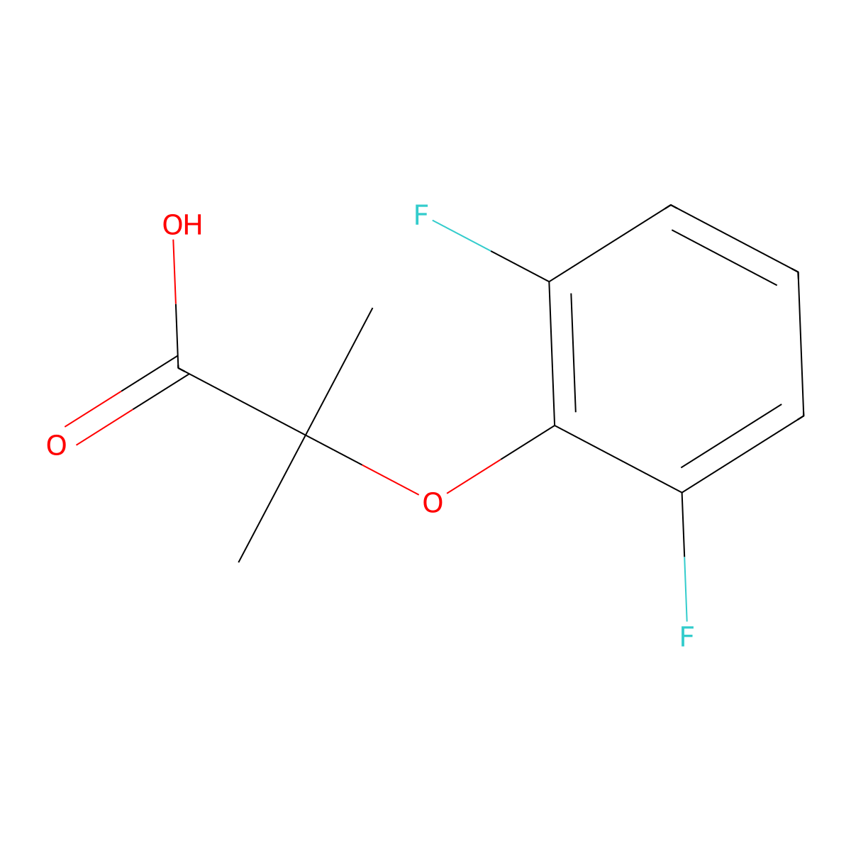 2-(2,6-Difluorophenoxy)-2-methylpropanoic acid molecular structure, CAS 1203955-59-2