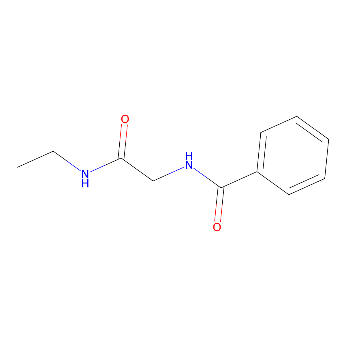 N-(2-(ethylamino)-2-oxoethyl)benzamide molecular structure, CAS 120399-50-0