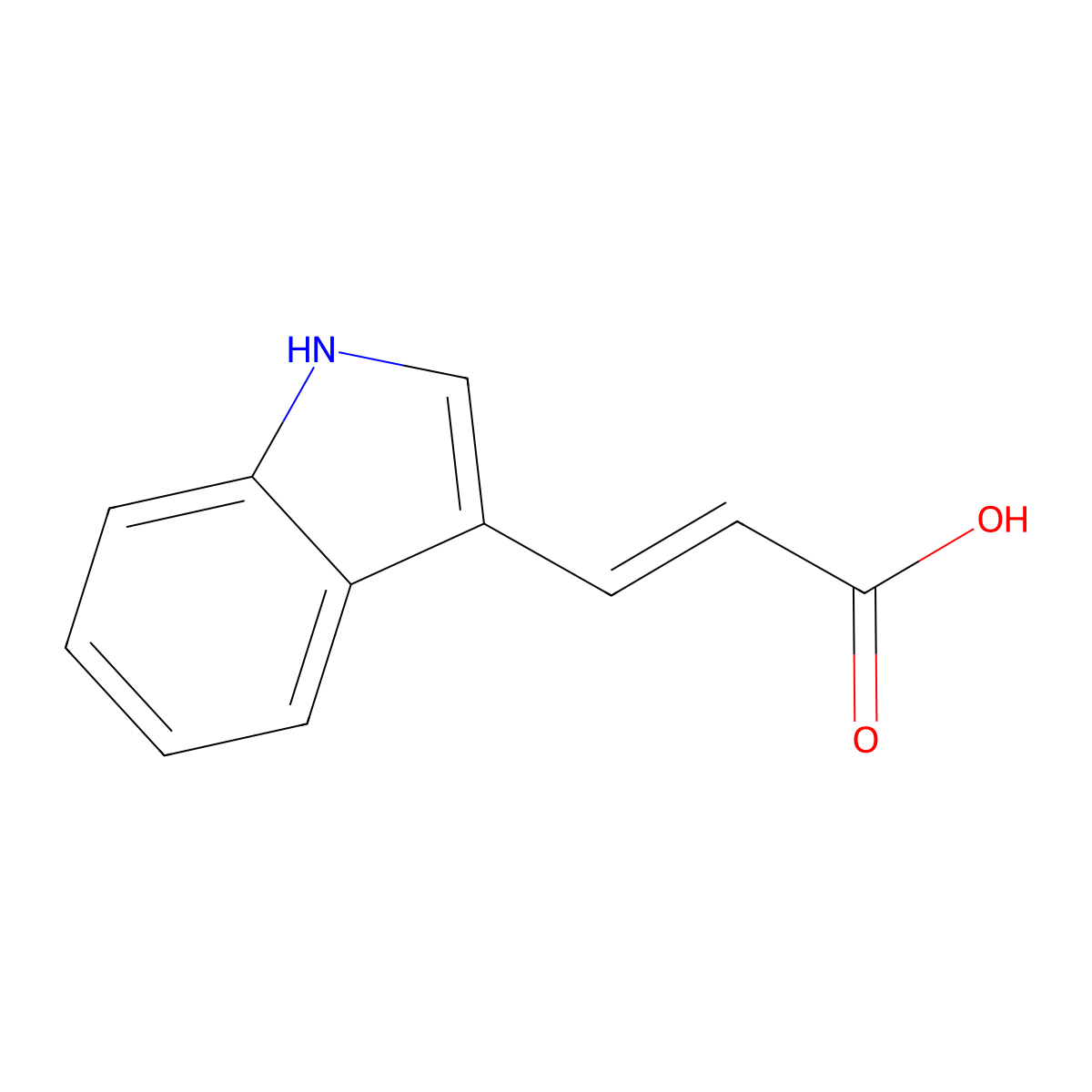 2-Propenoic acid, 3-(1H-indol-3-yl)- molecular structure, CAS 1204-06-4