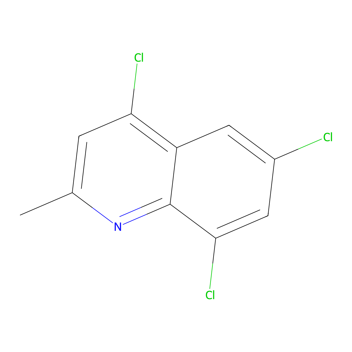 4,6,8-Trichloro-2-methylquinoline molecular structure, CAS 1204-14-4
