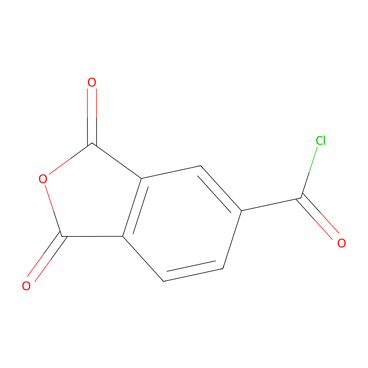 Trimellitic anhydride chloride molecular structure, CAS 1204-28-0