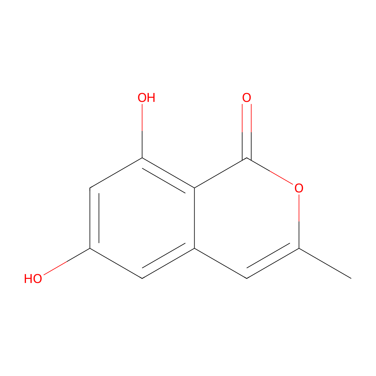 3,4-Dehydro-6-hydroxymellein molecular structure, CAS 1204-37-1